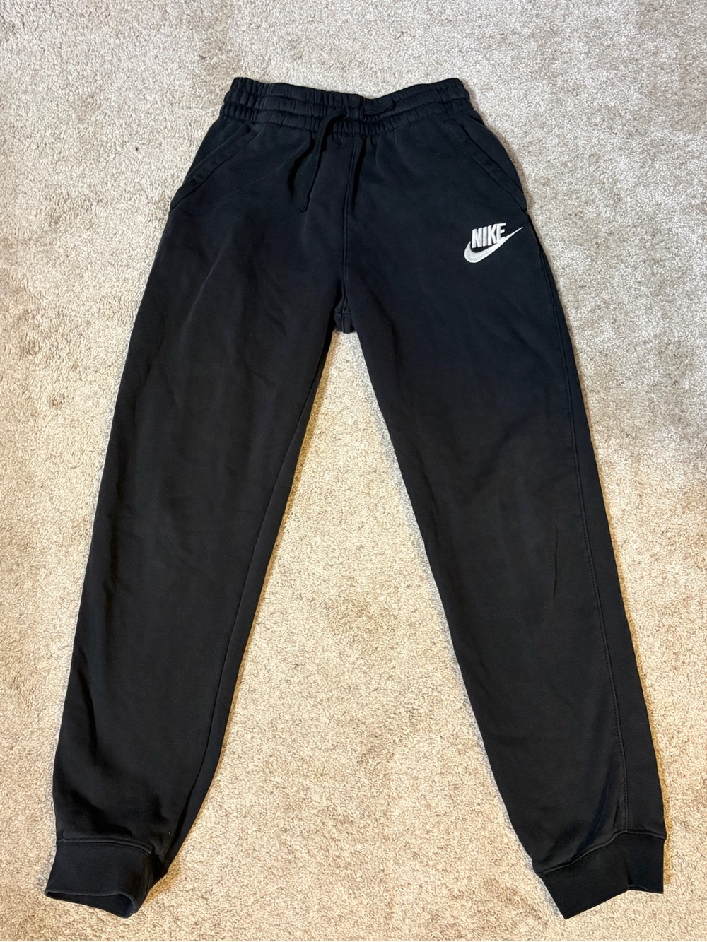 Nike Black Jogger Sweatpants with White Logo
